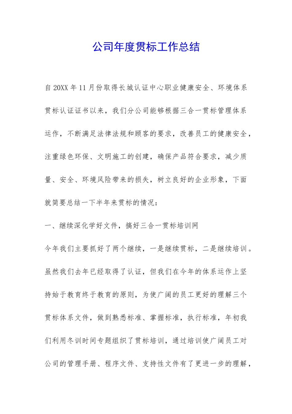 公司年度贯标工作总结-_第1页