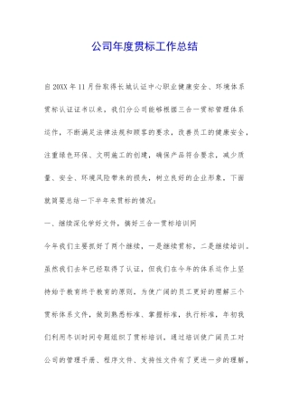 公司年度贯标工作总结-