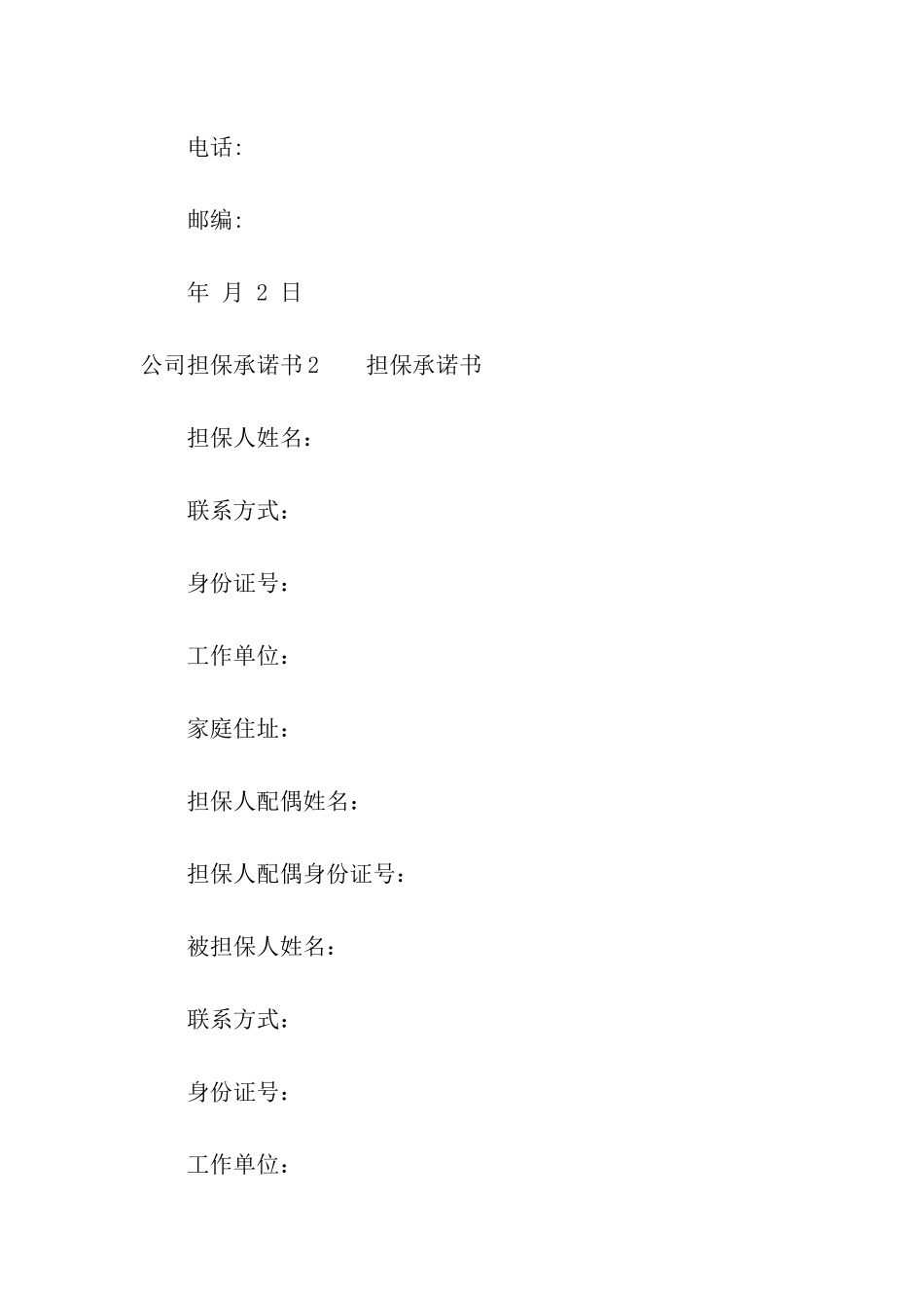 公司担保承诺书_第3页