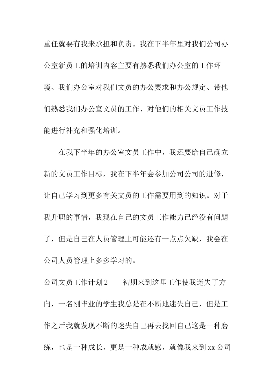 公司文员工作计划_第3页