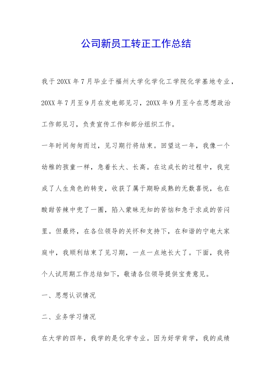 公司新员工转正工作总结-_第1页