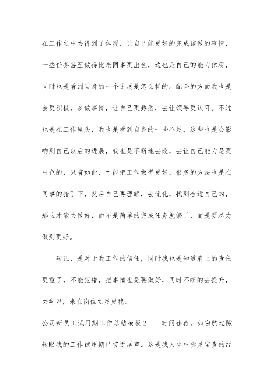 公司新员工试用期工作总结模板3篇-新员工试用期个人工作总结_第3页