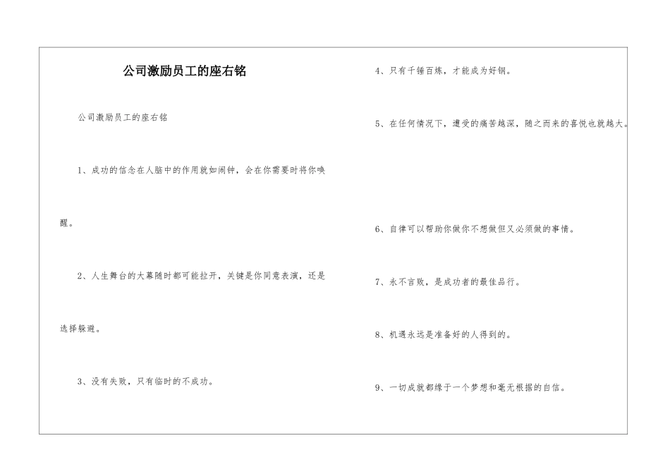 公司激励员工的座右铭_第1页