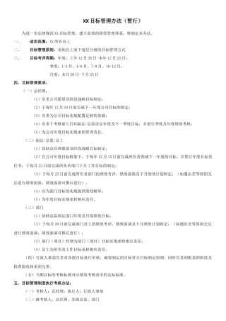 公司目标管理办法