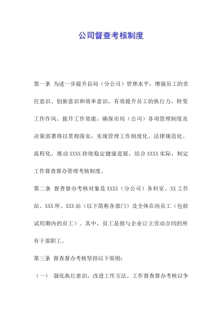 公司督查考核制度