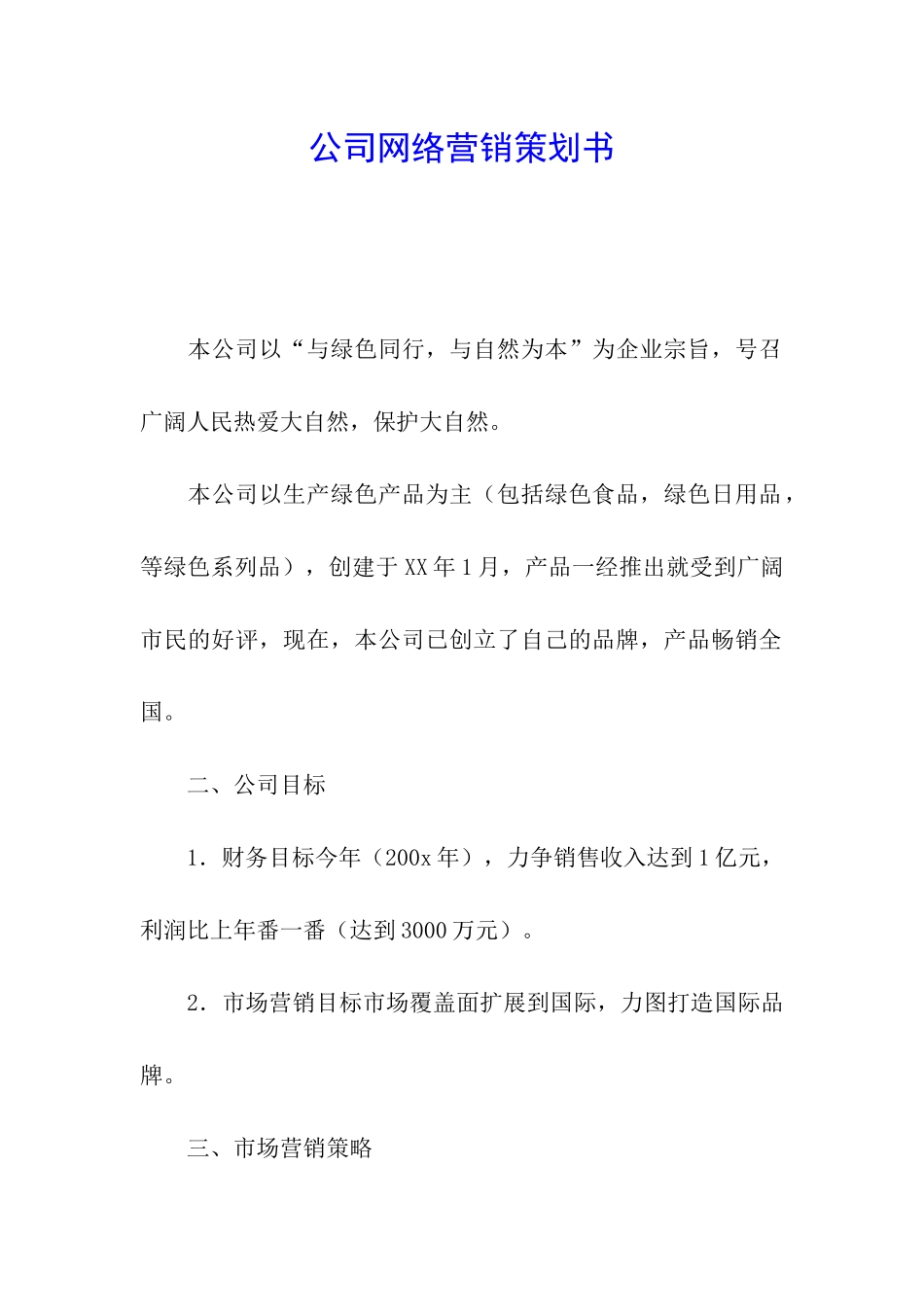 公司网络营销策划书_第1页