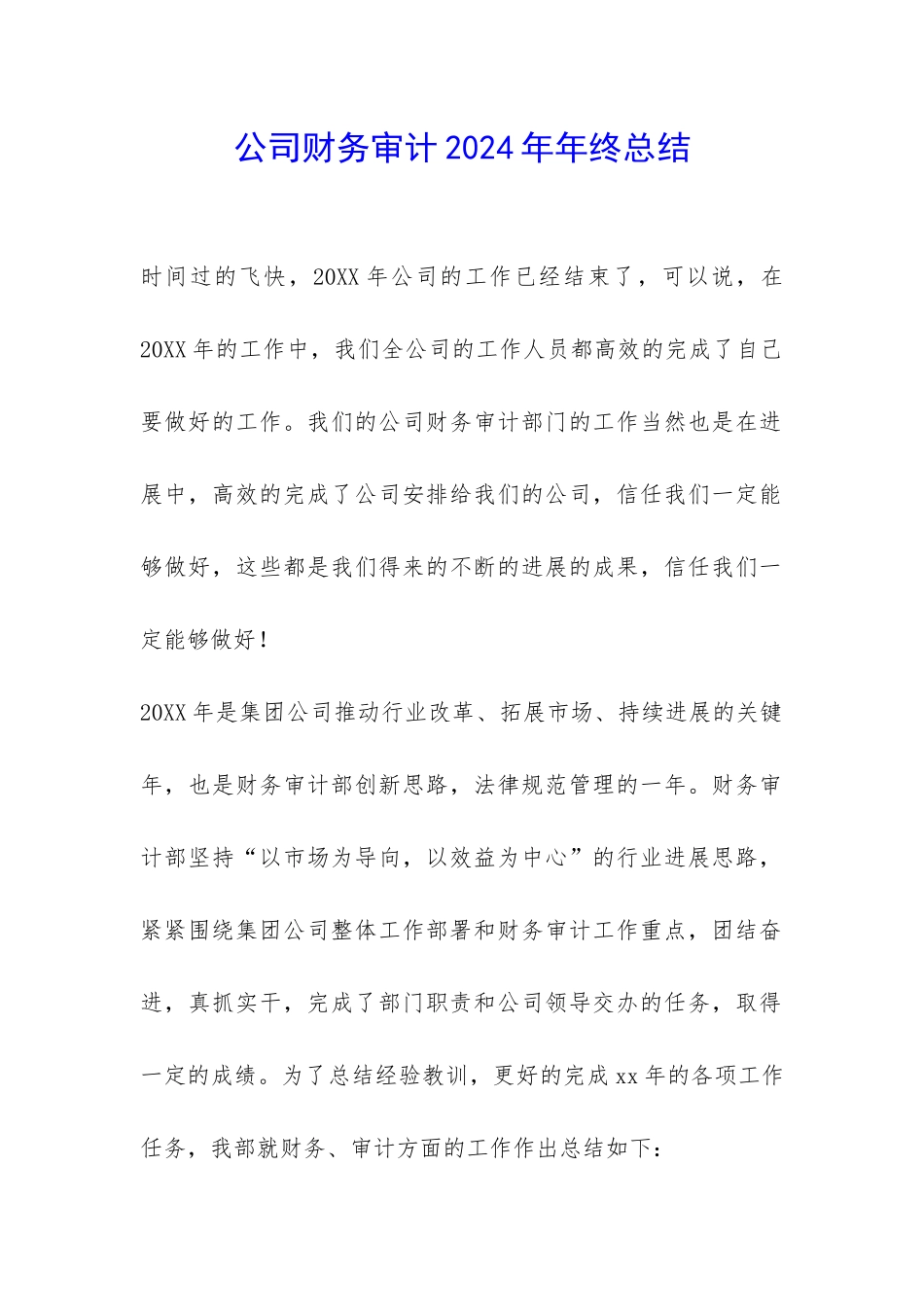 公司财务审计2024年年终总结-_第1页