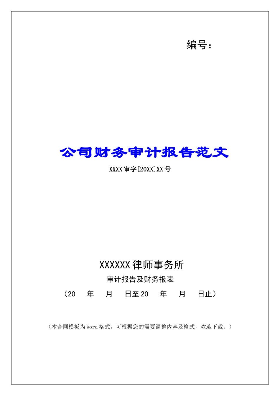 公司财务审计报告范文_第1页