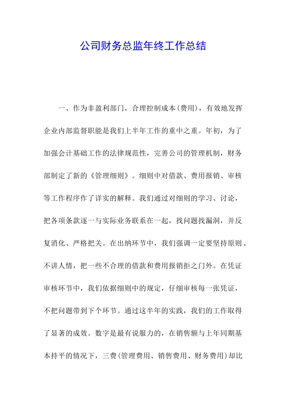 公司财务总监年终工作总结_第1页