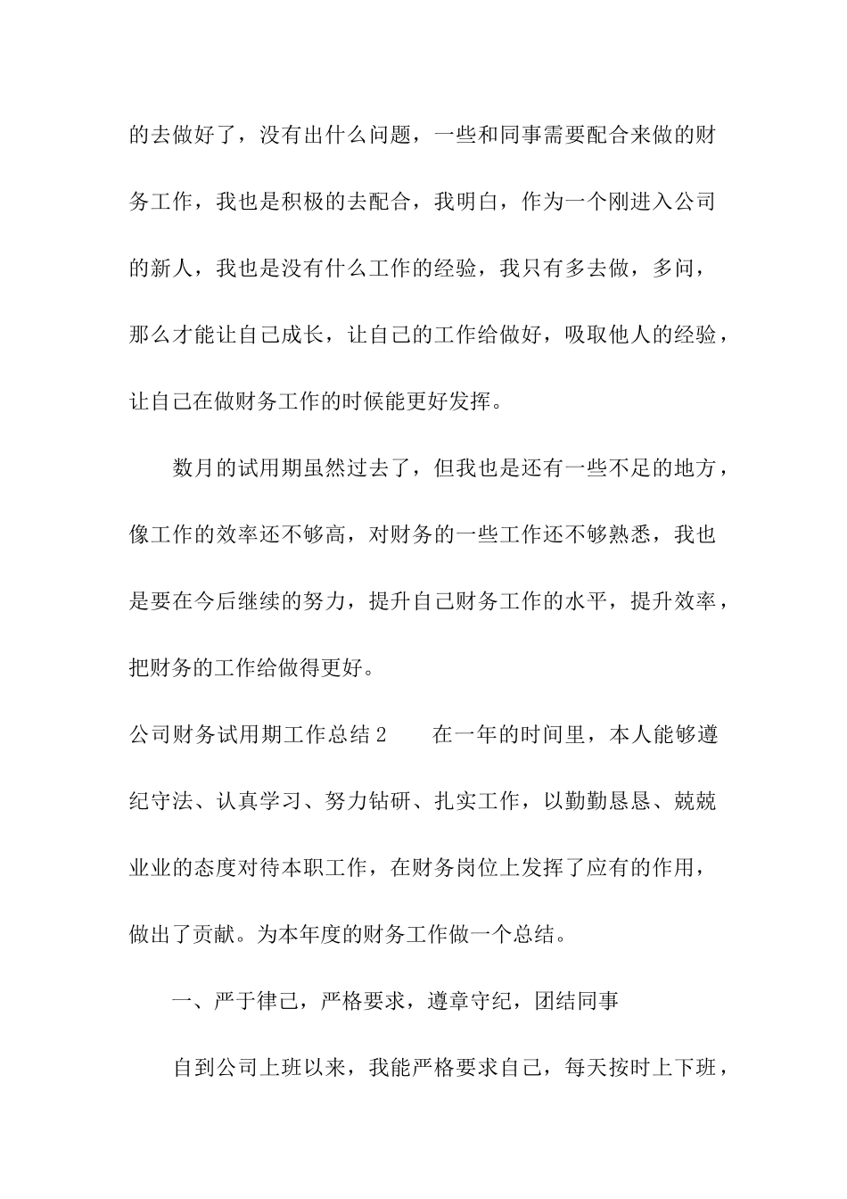 公司财务试用期工作总结_第3页