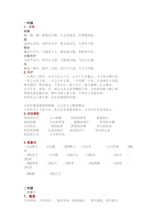 统编版小学语文1-6年级必背词句、古诗总结