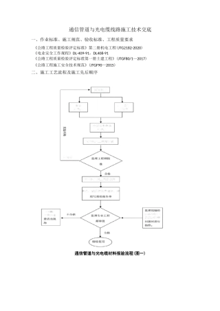 通信管道与光电缆线路施工技术交底