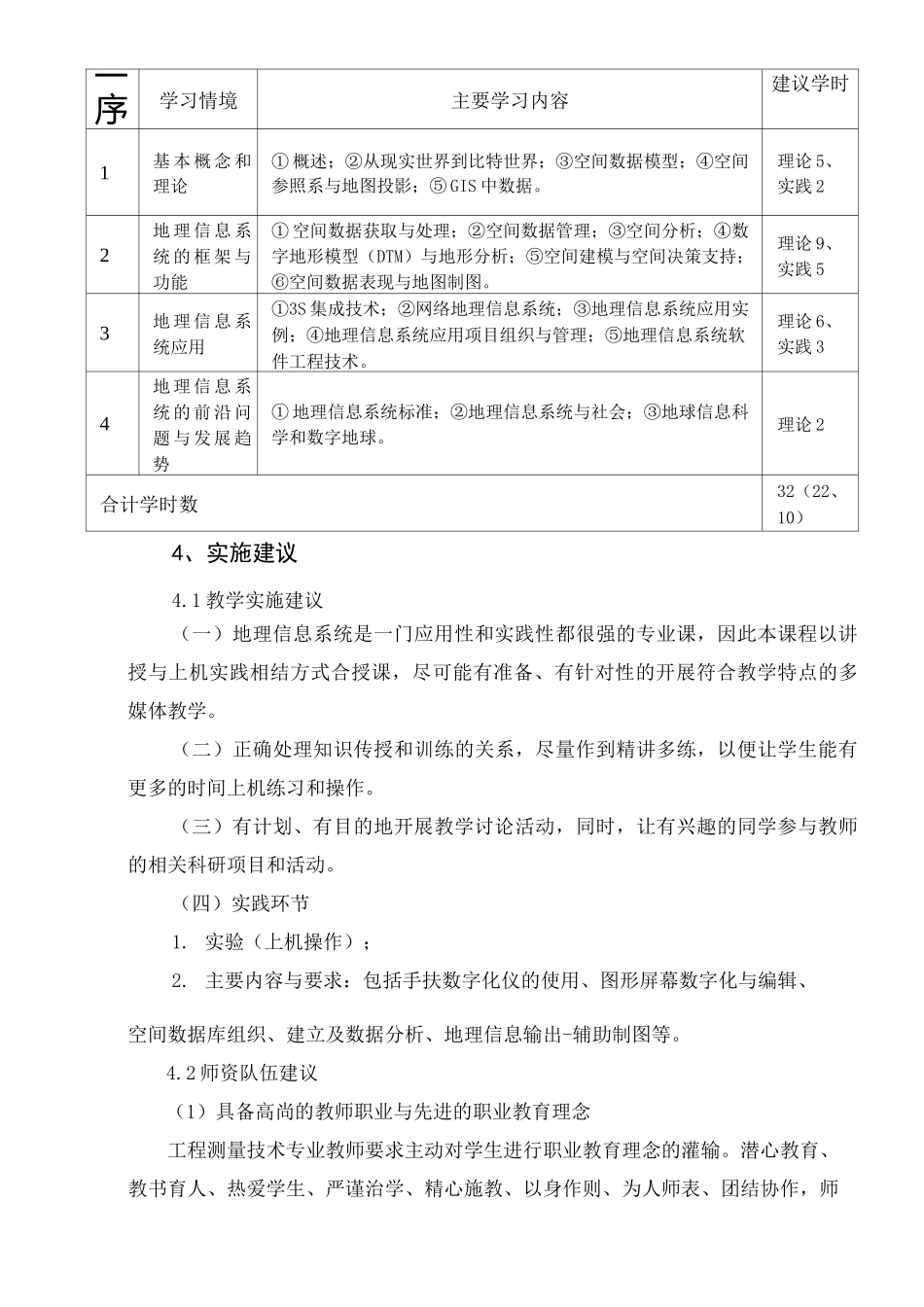 《地理信息系统基础》课程标准_第3页