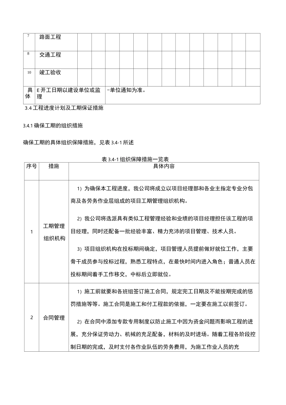 市政工程施工进度计划和各阶段进度的保证措施_第2页