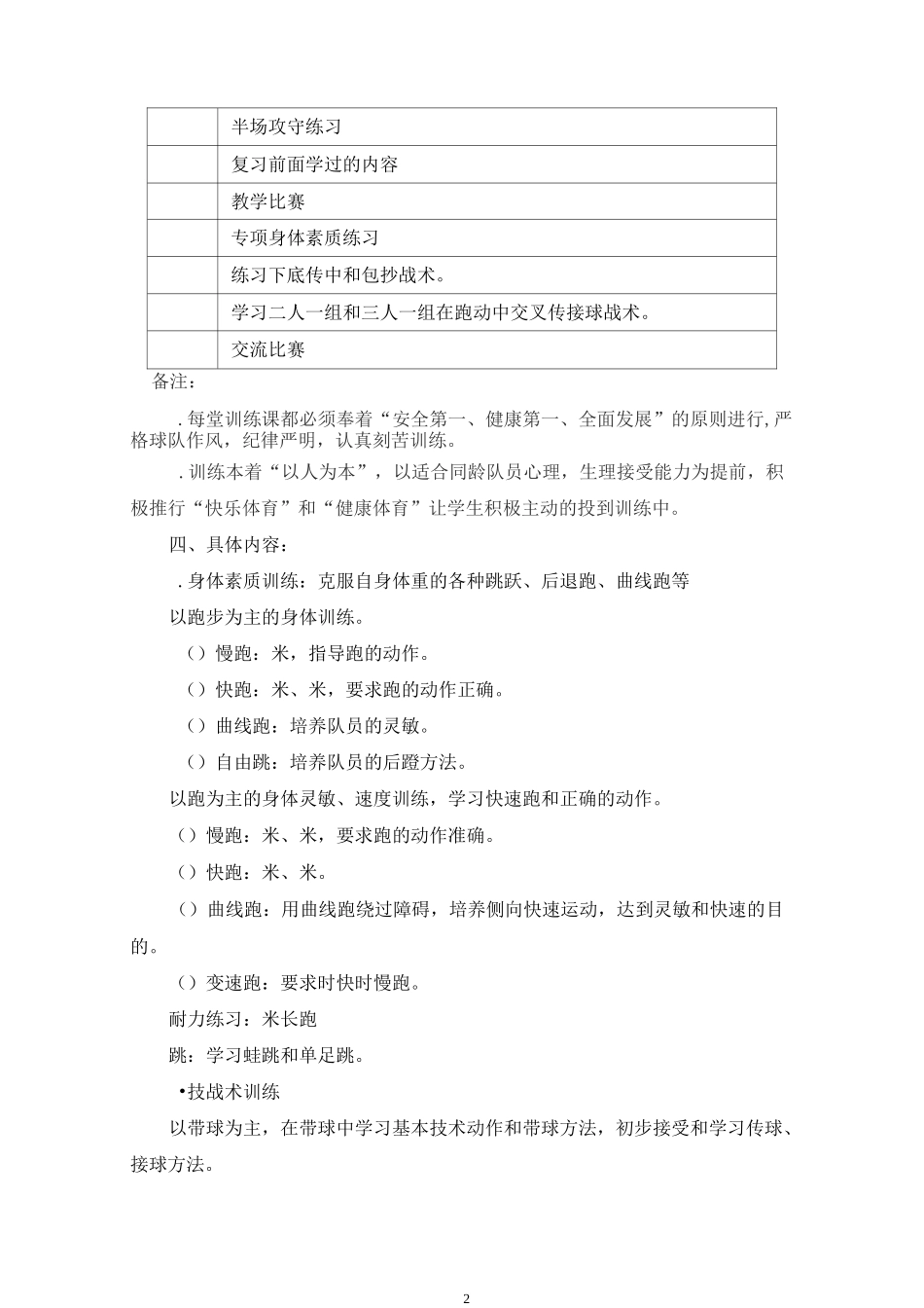 学年度足球队训练计划_第3页