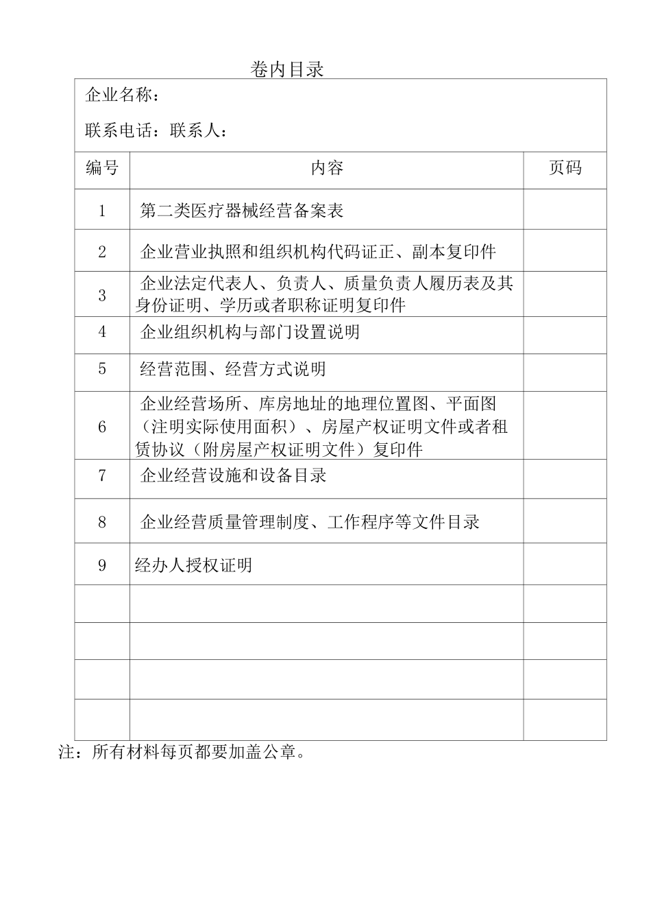 申请经营二类医疗器械企业提交备案材料目录_第2页