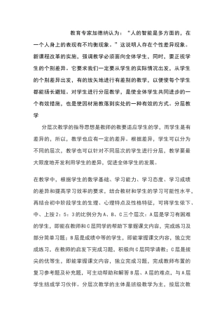 如何进行分层教学