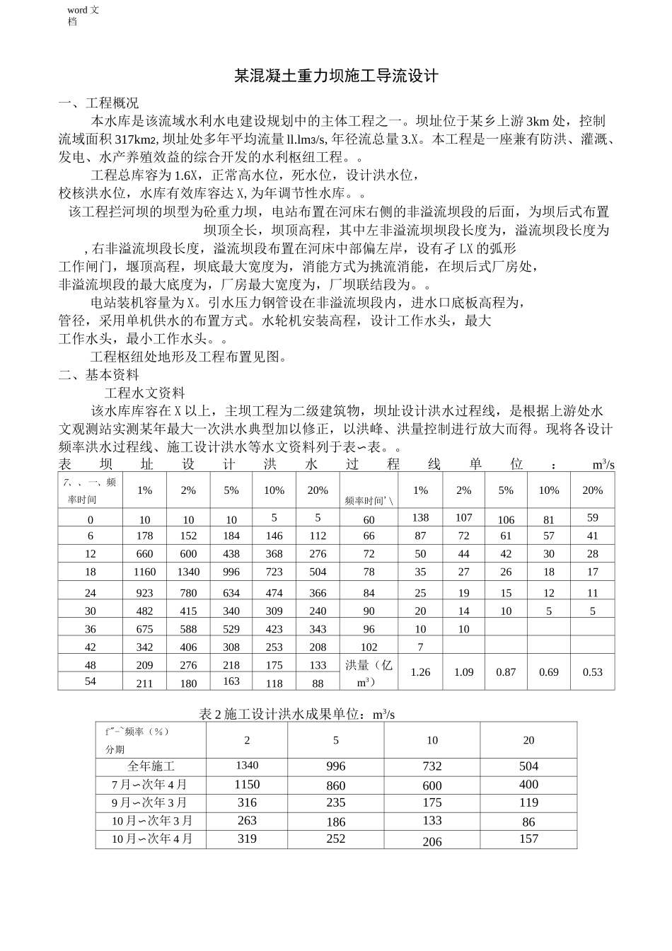 某混凝土重力坝施工导流施工组织设计方案_第1页