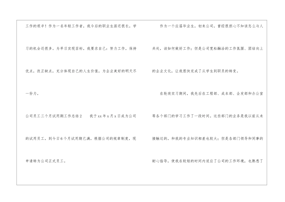 公司员工三个月试用期工作总结_第3页