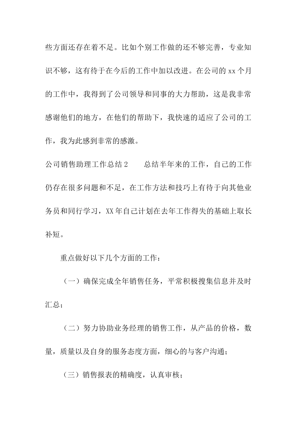 公司销售助理工作总结_第3页