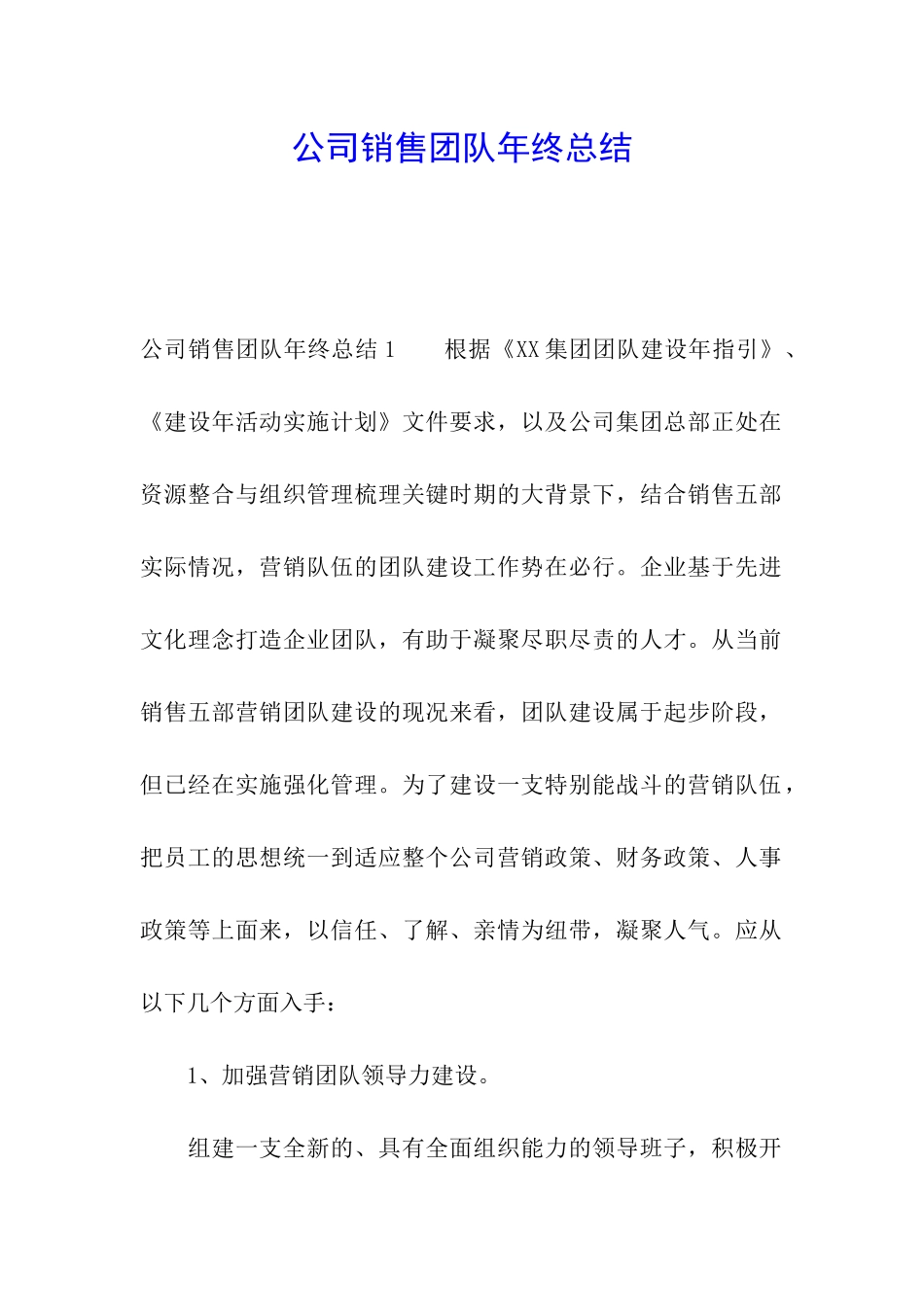 公司销售团队年终总结_第1页