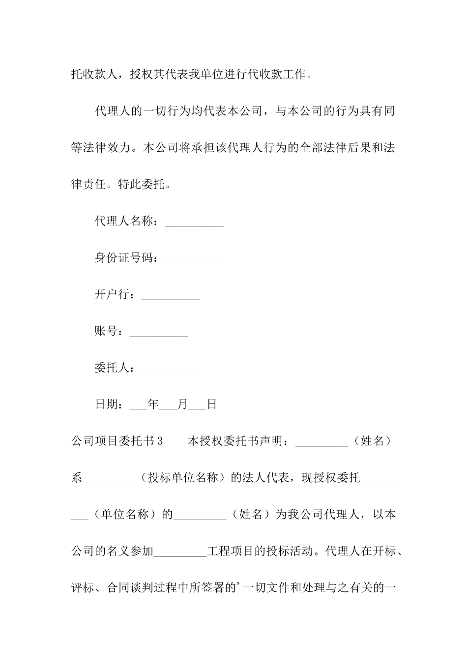 公司项目委托书_第2页
