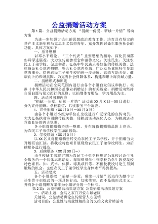 公益捐赠活动方案-