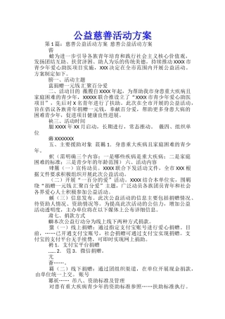 公益慈善活动方案-