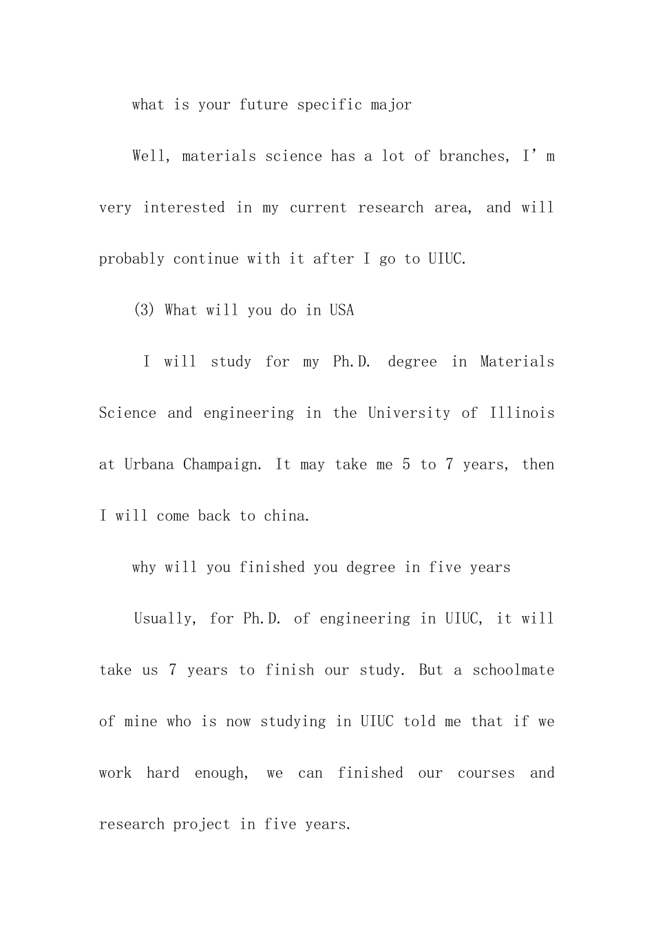 六个常见留学面试问题及答案_第2页