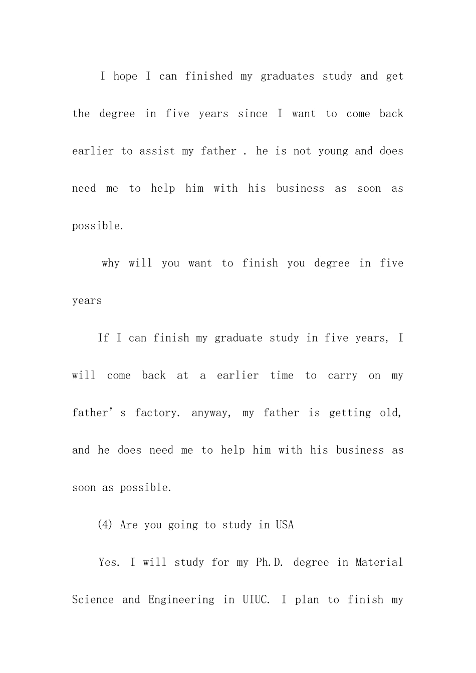 六个常见留学面试问题及答案_第3页