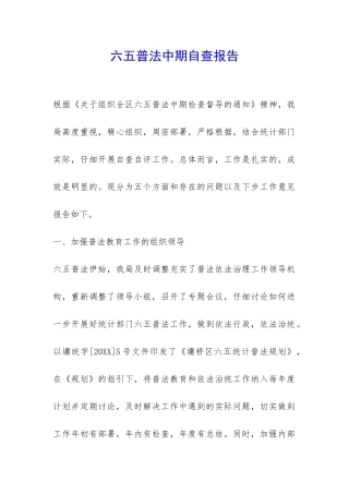 六五普法中期自查报告-