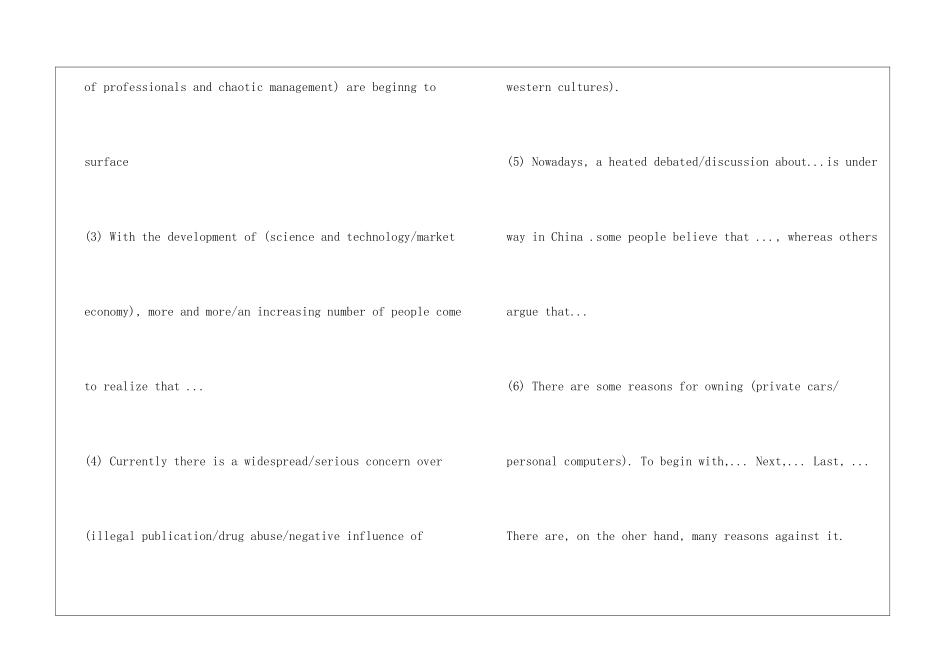 六级英语作文万能句型_第3页
