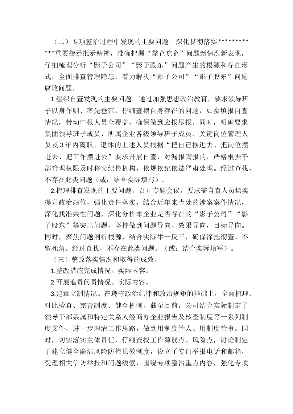 关于“影子公司”“影子股东”问题和持续深化化公为私问题专项整治工作情况的总结报告_第2页
