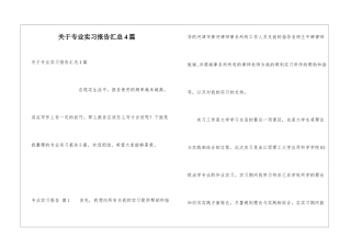 关于专业实习报告汇总4篇