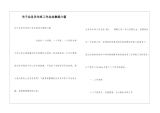 关于业务员年终工作总结集锦六篇