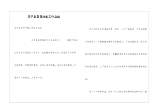 关于业务员终的工作总结