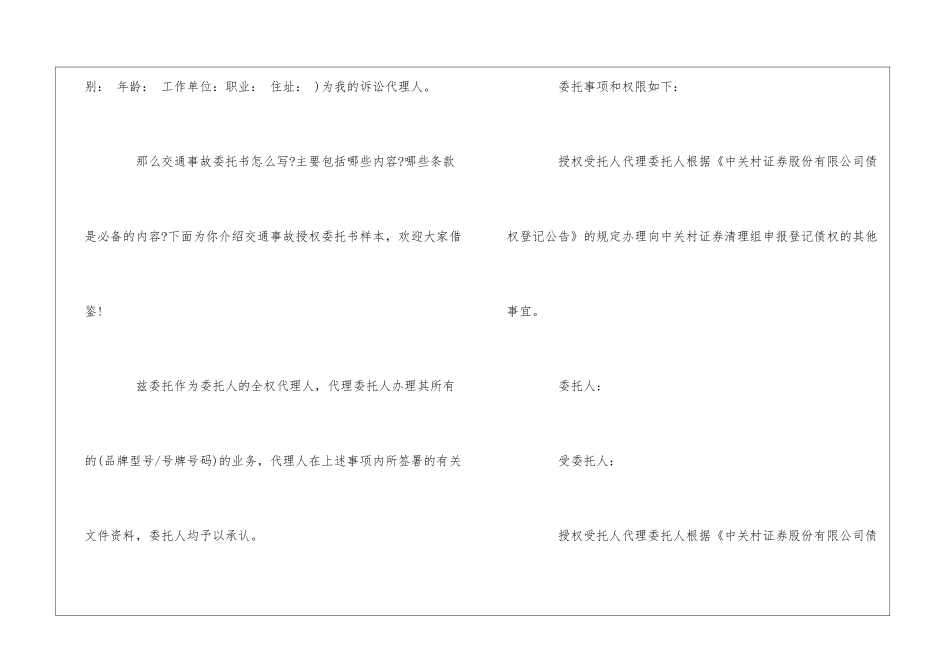 关于个人授权委托书模板汇编5篇_第2页