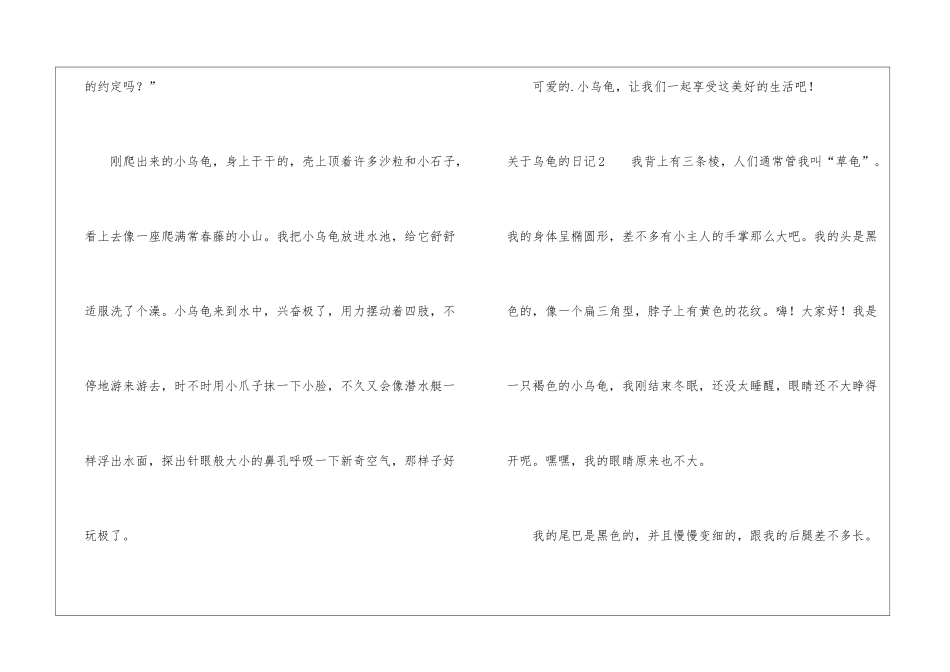 关于乌龟的日记_第2页
