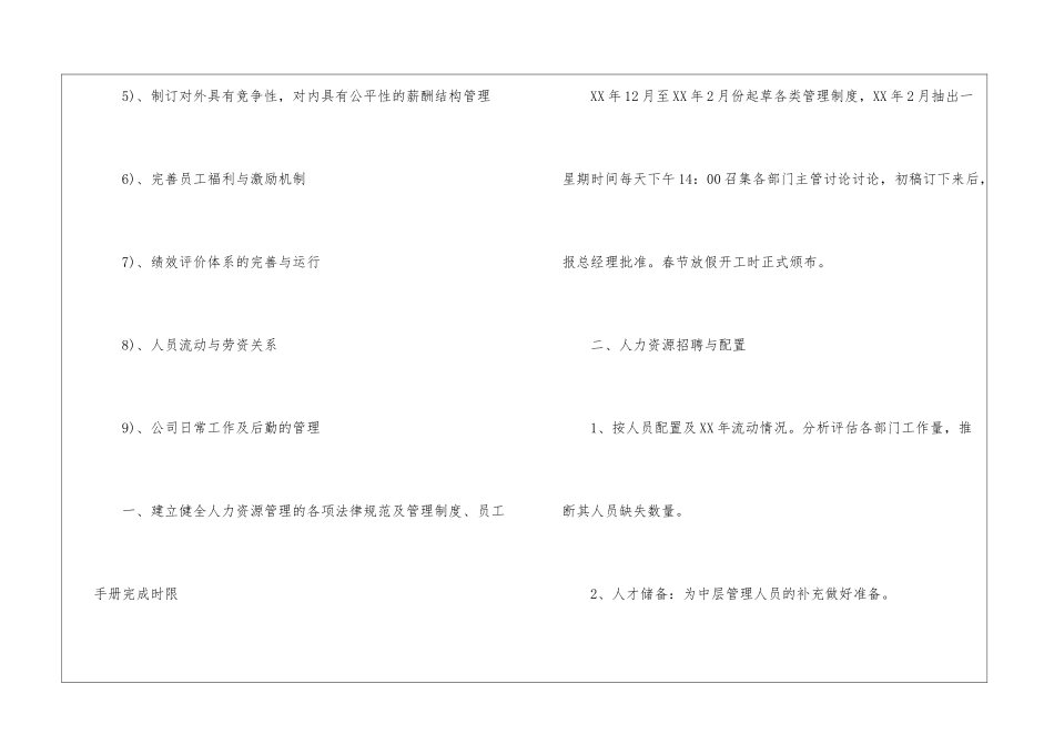 关于人事部工作计划模板七篇_第2页