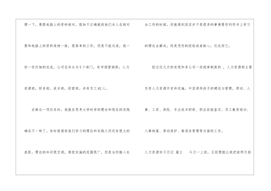 关于人力资源实习日记六篇_第2页