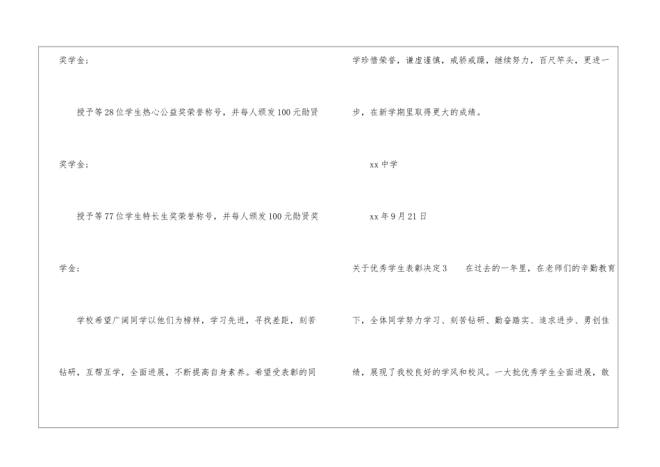 关于优秀学生表彰决定-决定_第3页