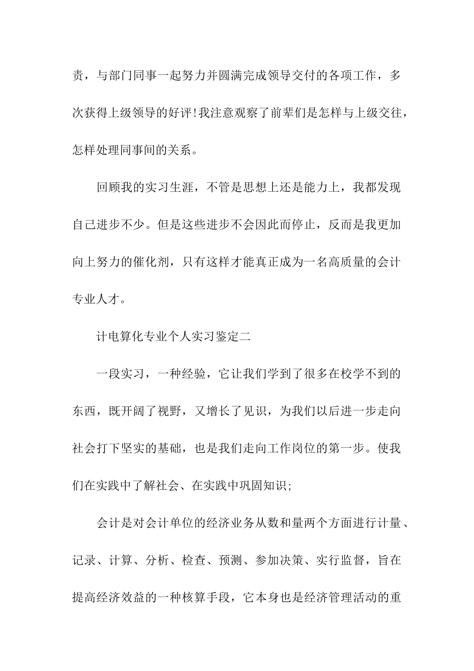 关于会计电算化专业个人实习范例_第2页