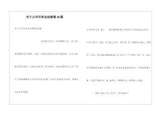 关于公司年终总结集锦10篇