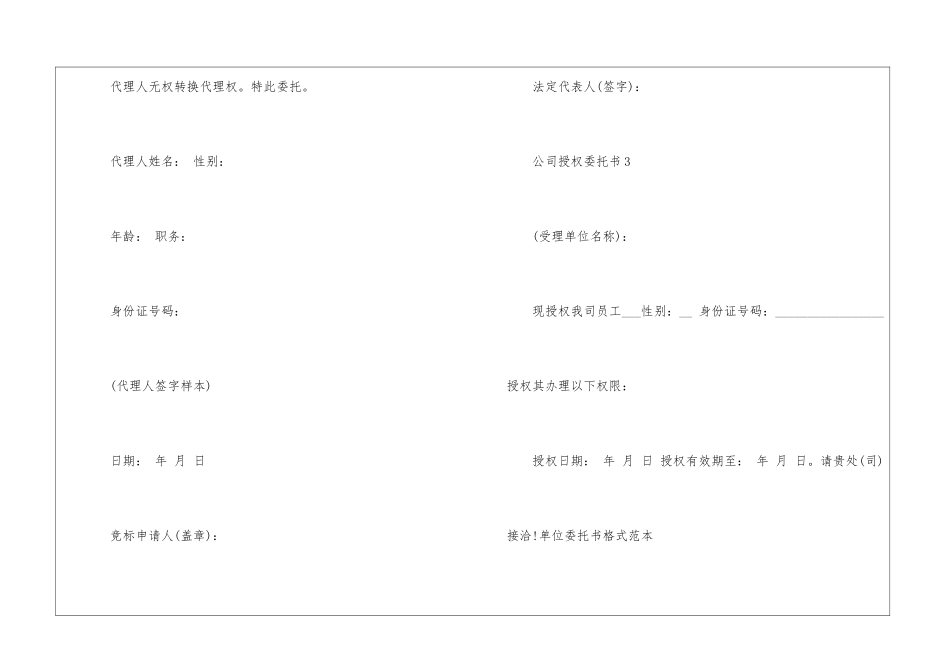 关于公司授权的委托书9篇_第3页