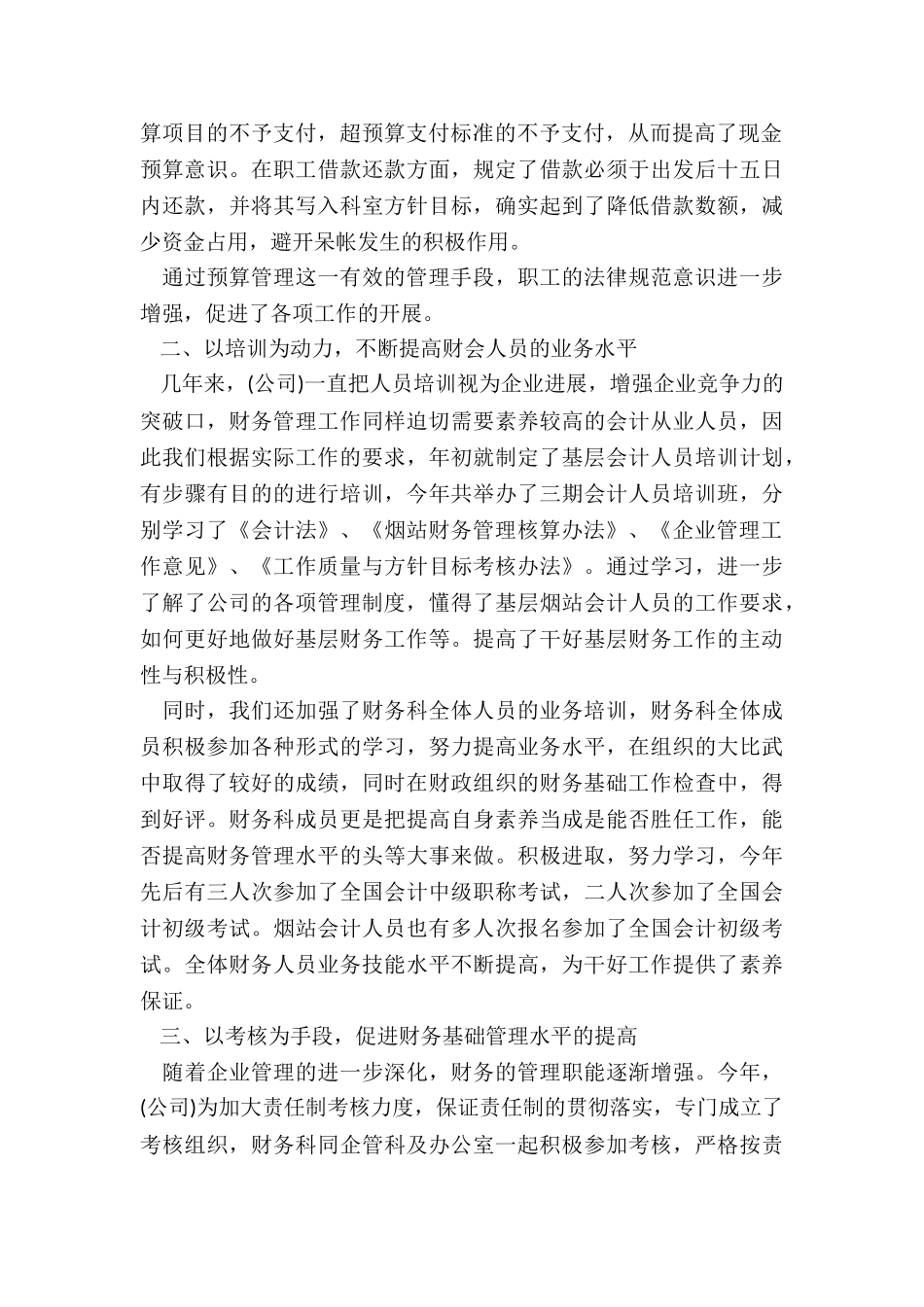 关于公司财务人员工作总结5篇_第2页