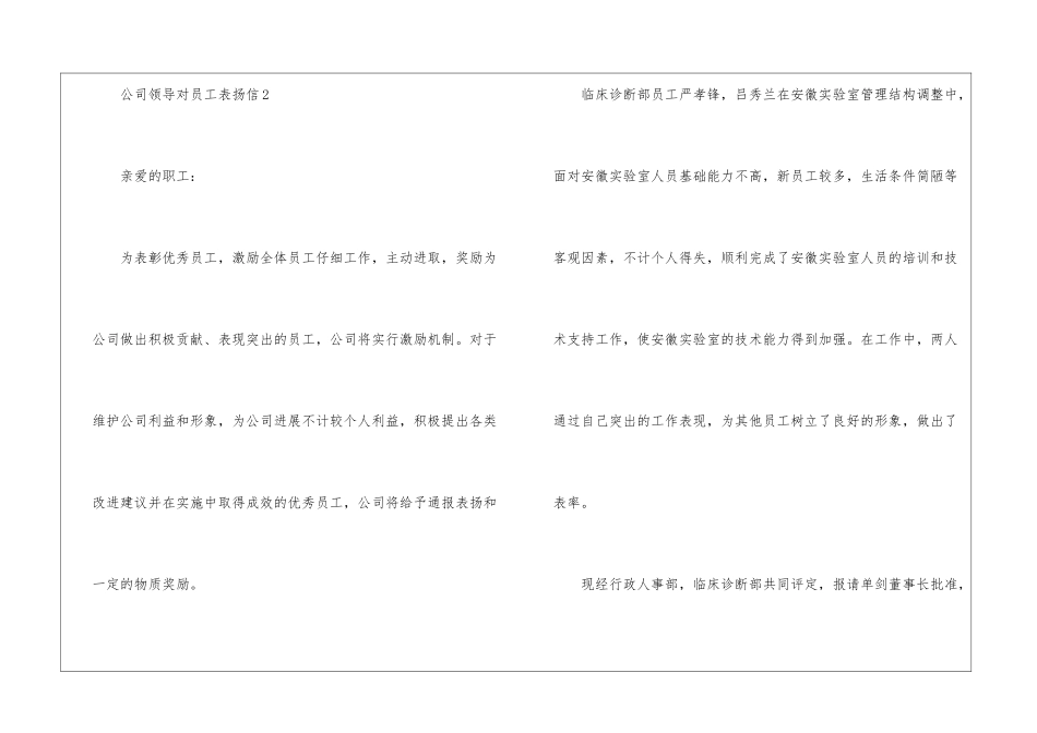 关于公司领导对员工表扬信5篇_第3页