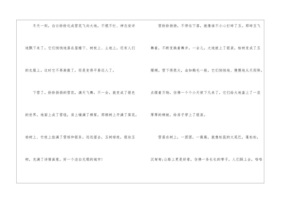 关于写冬天景状物的作文模板_第3页