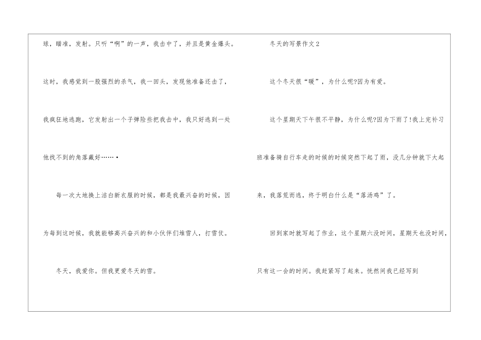 关于冬天的写景作文5篇_第3页