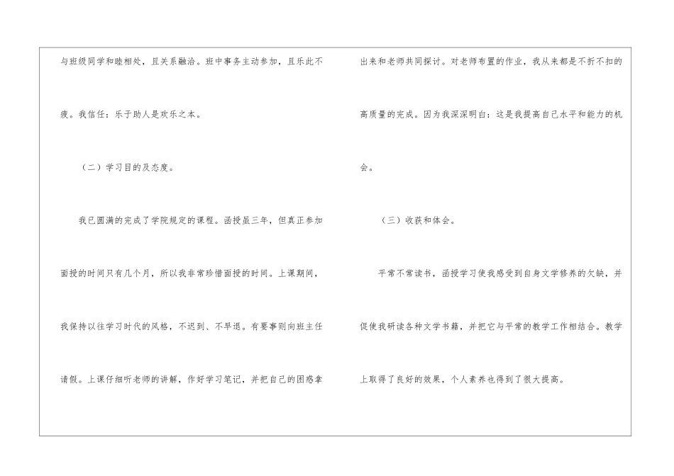 关于函授学习自我鉴定合集六篇_第2页