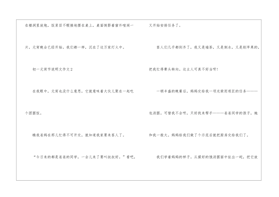 关于初一元宵节说明文作文6篇_第3页